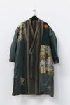 AVIVA JIFEI XUE A21-KJL Reversible Heavy Wool blend Stripe Long Kimono Coat